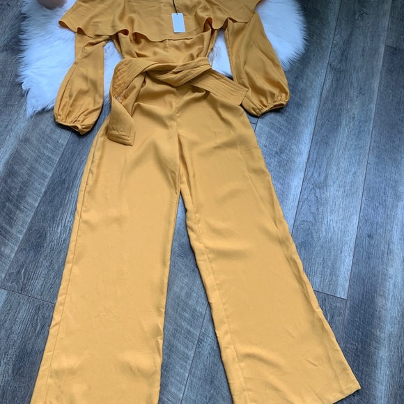 NWT Anthropologie Current Air Mustard Jumpsuit Med - Picture 8 of 15